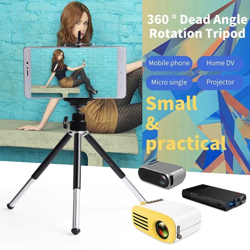 Mini Tripod for Phone Tripe Yg300/Yg230 Projector Camera Portable Tripod Can Be Bent (Red)