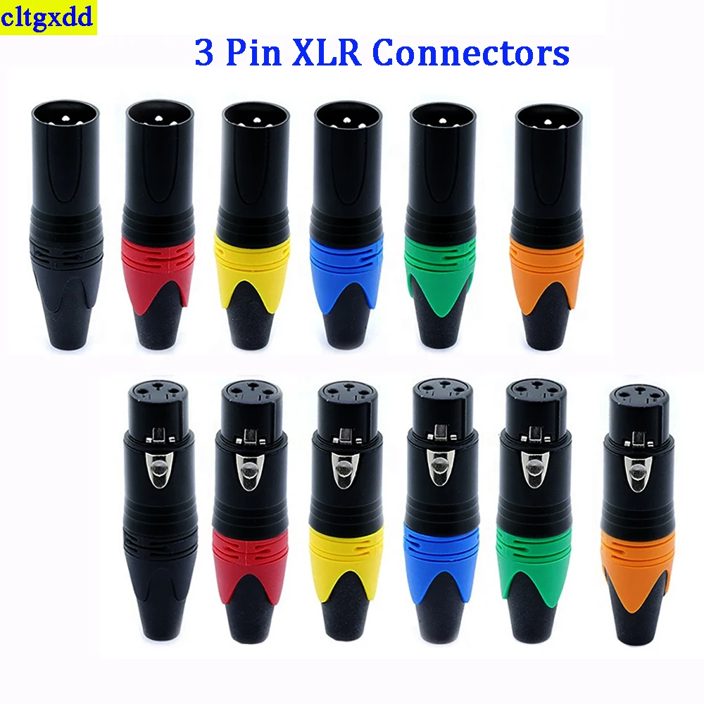 20piece 10 sets of 3-pin XLR male female socket three pole XLR socket type internal thread microphone terminal audio connector