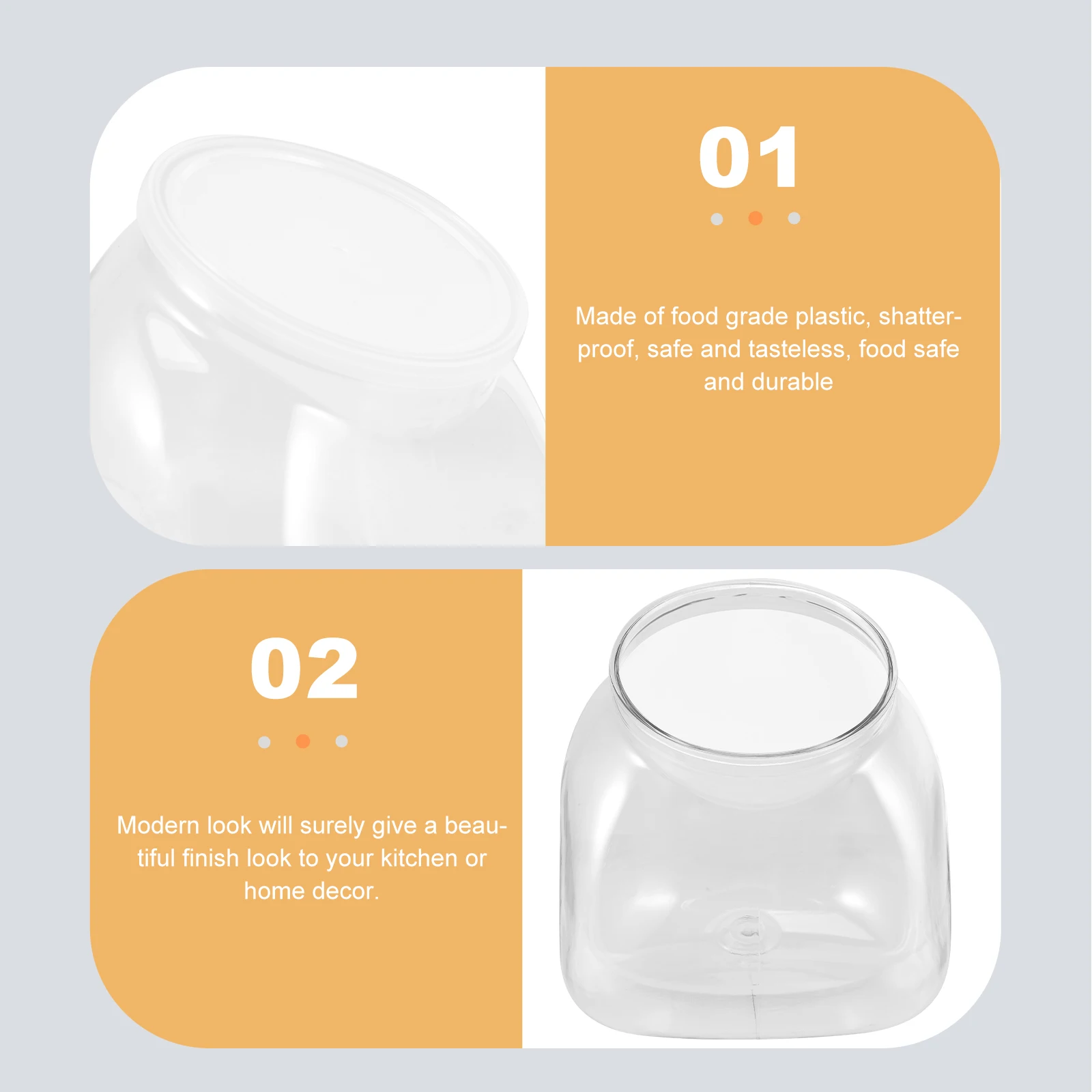 

Bottle Clear Plastic Jars With Lid Containers Cookie Storage Jar Wide Mouth Food Storage