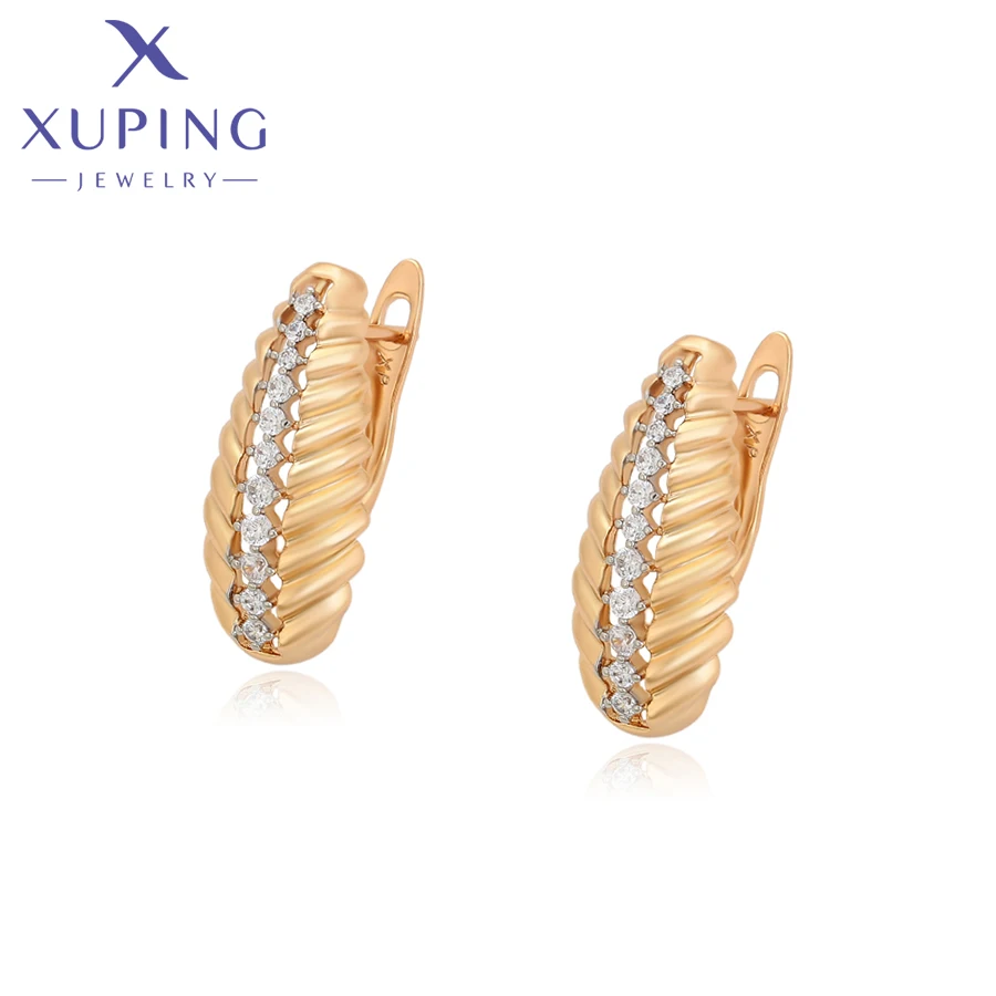 Xuping Jewelry New Arrival Fashion Leaf Gold Color Earring for Women Girl Gift A00908650