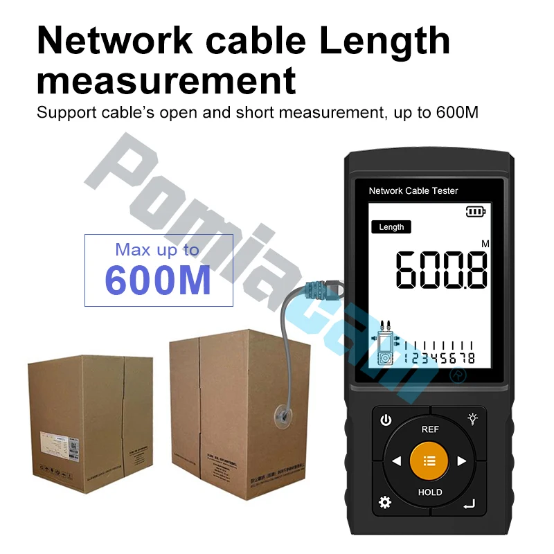 Tester per cavi di rete Schermo da 3 pollici PoE++ TDR Misuratore di lunghezza Tracciatore per cavi Strumento professionale LT-200 Soluzione di problemi di linea