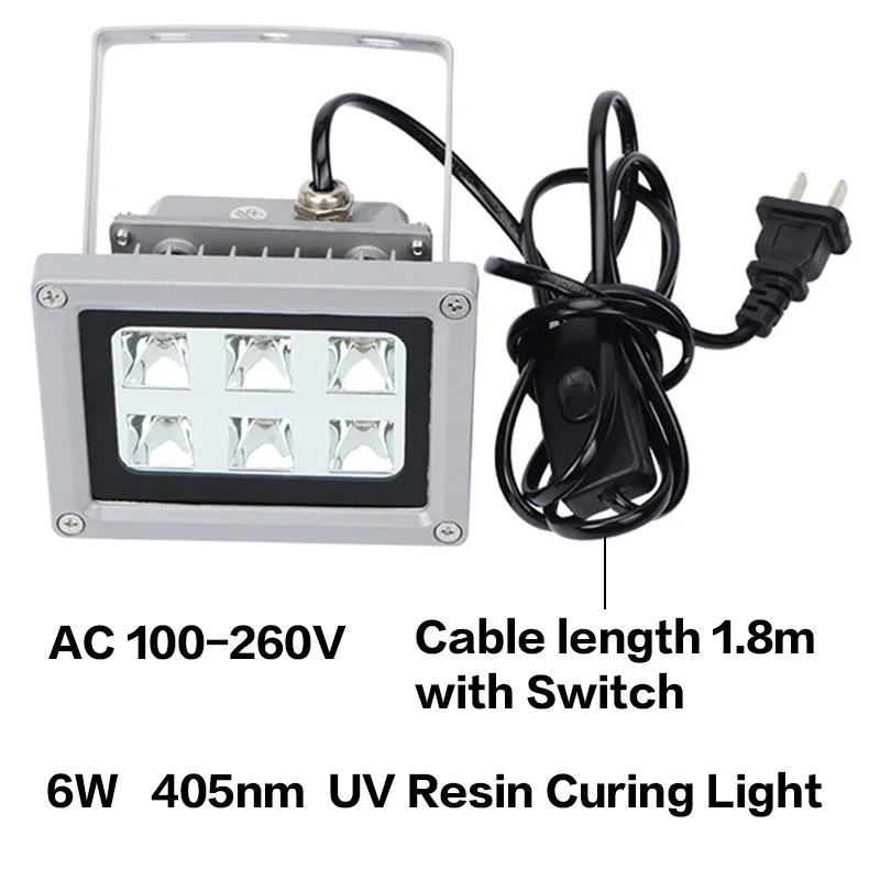 3DSWAY UV LED Resin Curing Light Lamp for SLA DLP LCD 3D Printer Photosensitive parts 110-260V 6W 405nm 3D Printer Parts