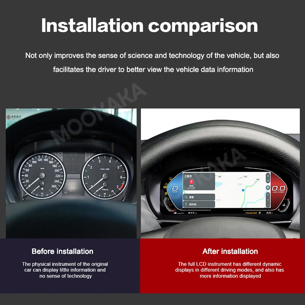 M Sport Carplay For BMW 1 Series E87 2006~2011 Car Digital Cluster Virtual Cockpit Car Multimedia Dashboard Speed Meter Screen