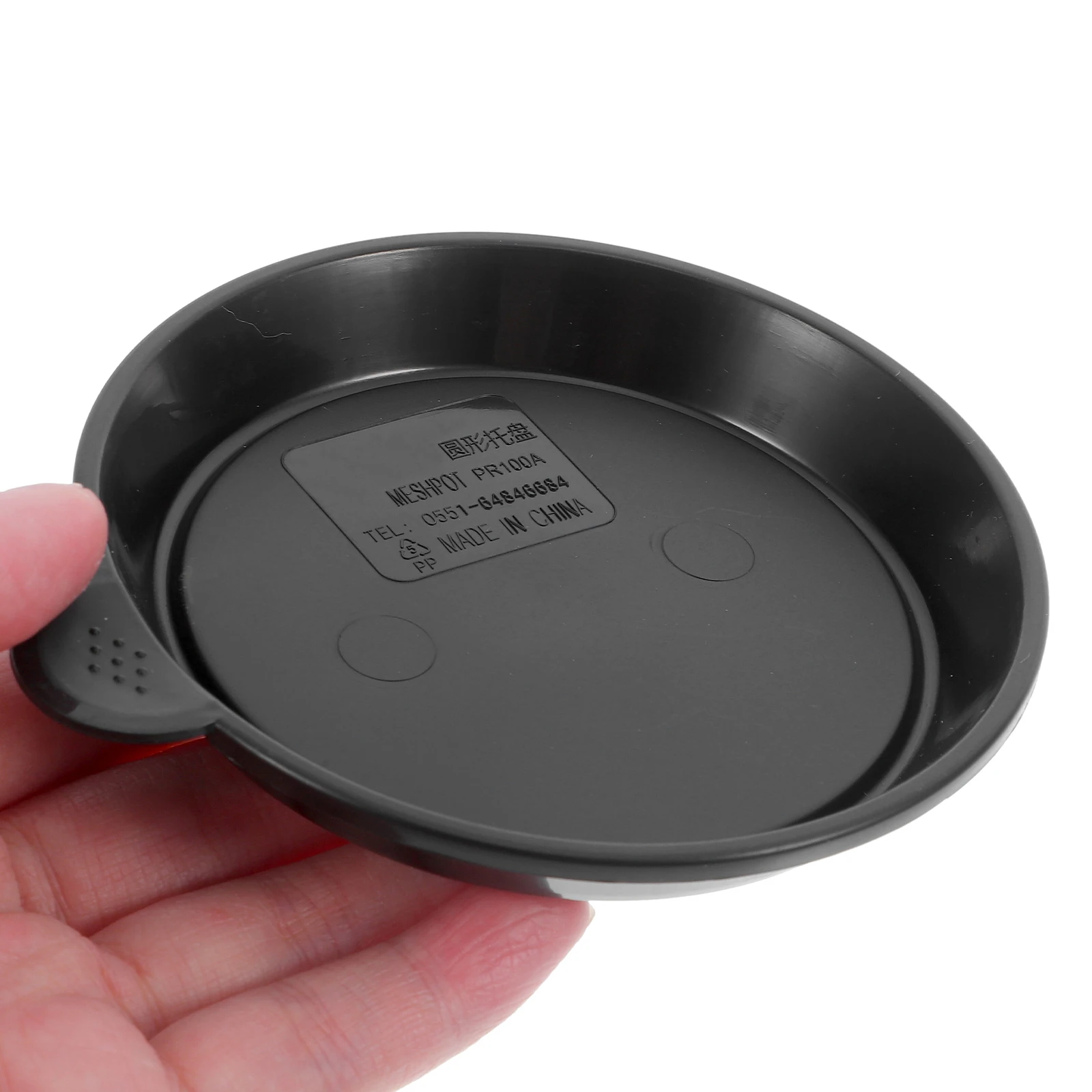

10pcs Plastic Flowerpot Drip Tray For Succulent Bonsai Garden Balcony 8.2Cm Diameter Black Handle Wide Edge Deep Slot Soil Spill