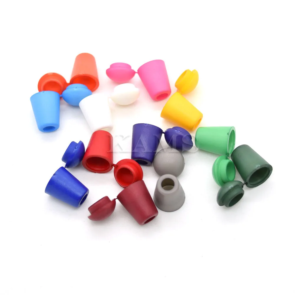 12pcs Colorful Plastic Bell Stopper With Lid Cord Ends Lock Stopper Toggle Clip for Paracord / Clothing