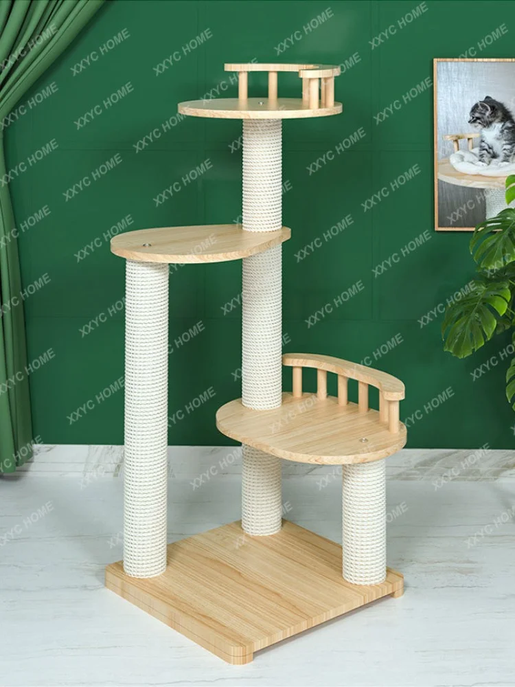 Cat Litter Integrated Solid Wooden Frame Small Ruler Non-Covering Cat Tree Cat Scratch Board Cat Climber Cat Scratch Tree