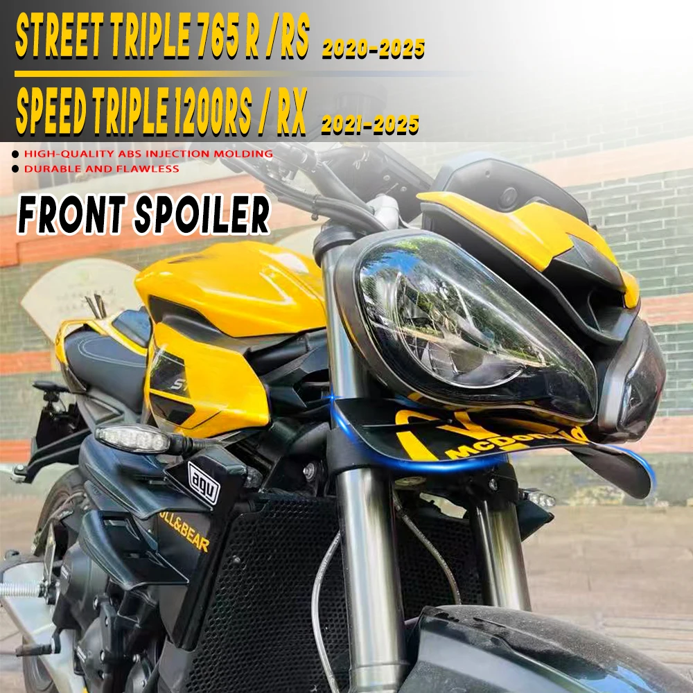 

For Street Triple 765 R RS / 1200 RS Front spoiler Lower spoiler lower lip GP WING DOWNFORCE NAKED FRONTAL SPOILERS 2020-2025
