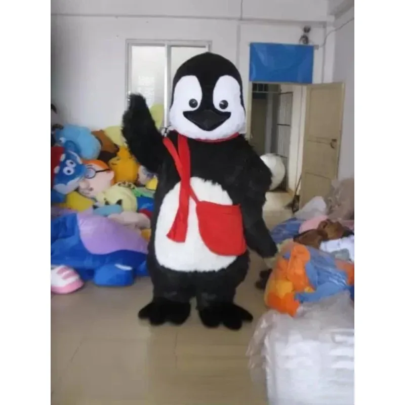 

Black Penguin Mascot Costume Adult Character Completed Suit Birthday Halloween Gift Unisex
