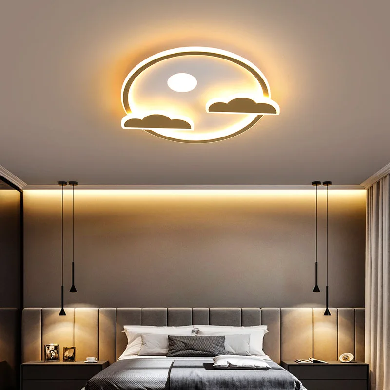 

Modern LED Chandelier Lights Brushed Aluminum With White Spray Paint Fixture For Living Kid Room Bedroom Lamps Dimming Lighting