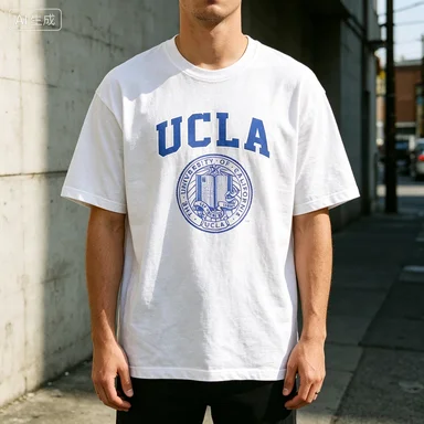 Retro Tee University Crest Print 2026 Edition Unisex Tshirt Gift for Him Blue Circle Emblem Graphic For Family Matching Shirts