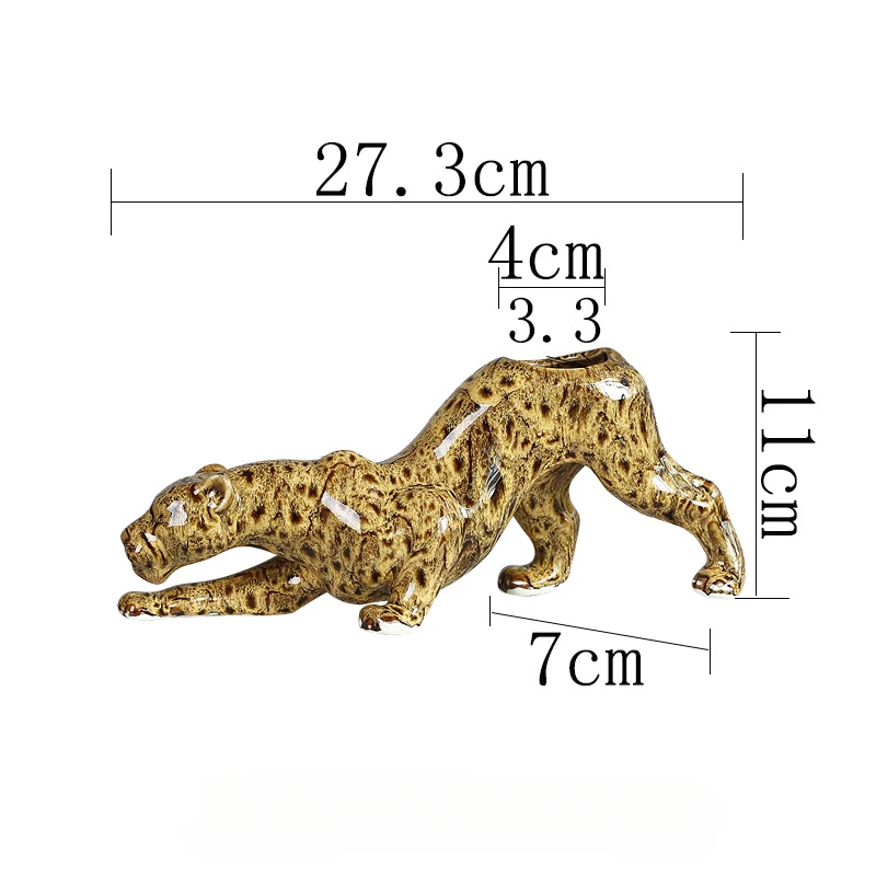Ceramic Flower Pots Artificial Animals Leopard Cheetah Cartoon Animals Flower Vase Tail Flowerpot Plants Garden Accessories