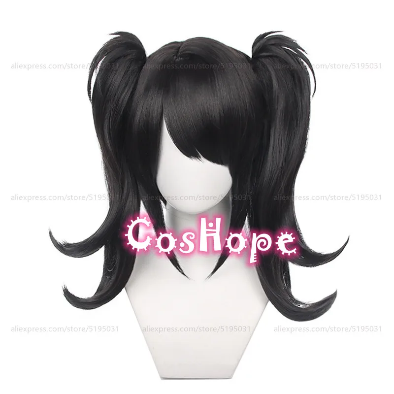 Ame Chan Cosplay Wig 40cm Wig With Ponytails Black Wig Cosplay Anime Wigs Heat Resistant Synthetic Wigs