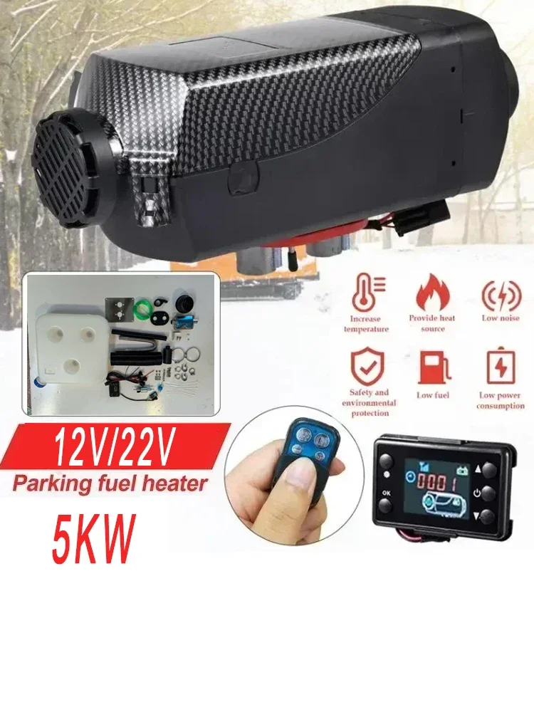 5KW Diesel Standkachel 12V 24V Auto Auto Brandstofbediende Verwarming Afstandsbediening Air Standkachel voor Voertuig vrachtwagen Van - afbeelding 2