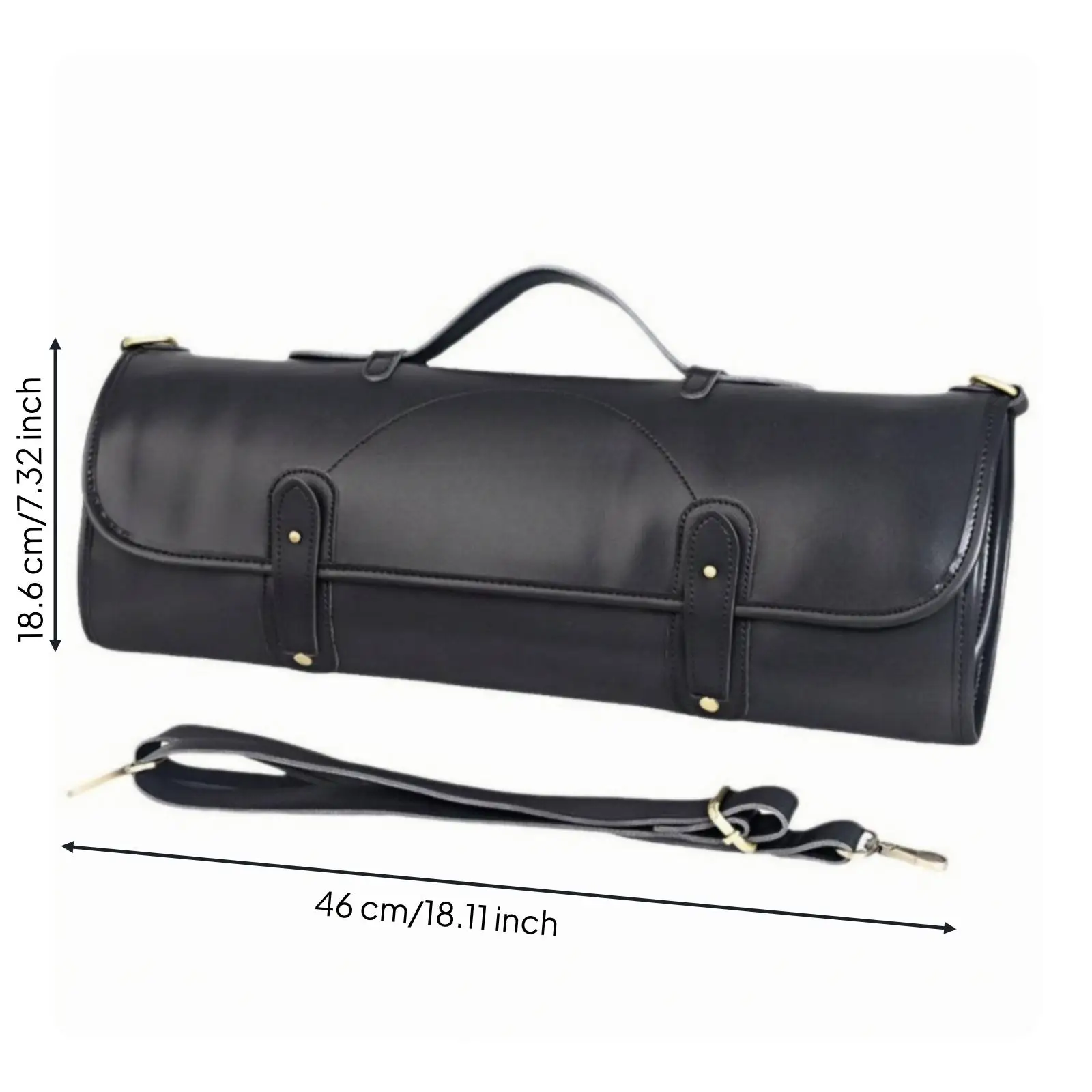 Knife Roll Bag Professional PU Leather Storage Case for Chef Knives with Adjustable Strap for Culinary Students