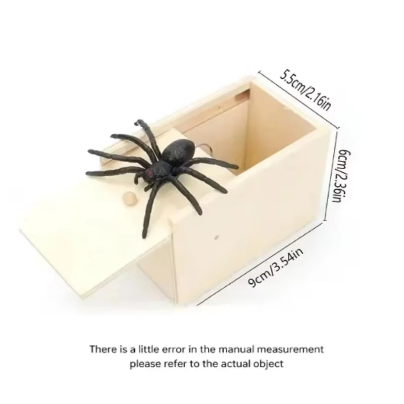 Funny Gift Spider Trick Box Scare Box Wooden Plastic Prank Hidden Box Suprise Game Prank Trick Friend Halloween Party Gift Decor view 5