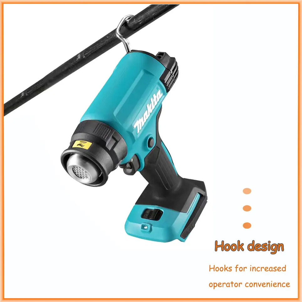 Original Makita DHG181 18V Cordless Heat Gun Max 550°C 200L/Min Lithium Battery High Power Portable Heat Shrink Film Baking Gun