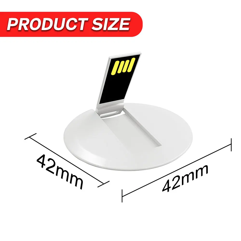 100PCS/LOT Promotion Round Souvenirs Usb Pendrive OEM Logo Print 16gb 32GB 64GB Custom Usb Flash Drive Business Name Cards Gift
