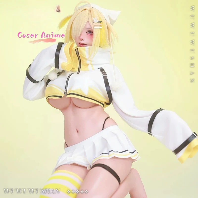 

Elegg NIKKE Cosplay Costume Game The Goddess of Victory Yellow White Hoodie Outfit Skirt Full Set Women Daily Wear Halloween