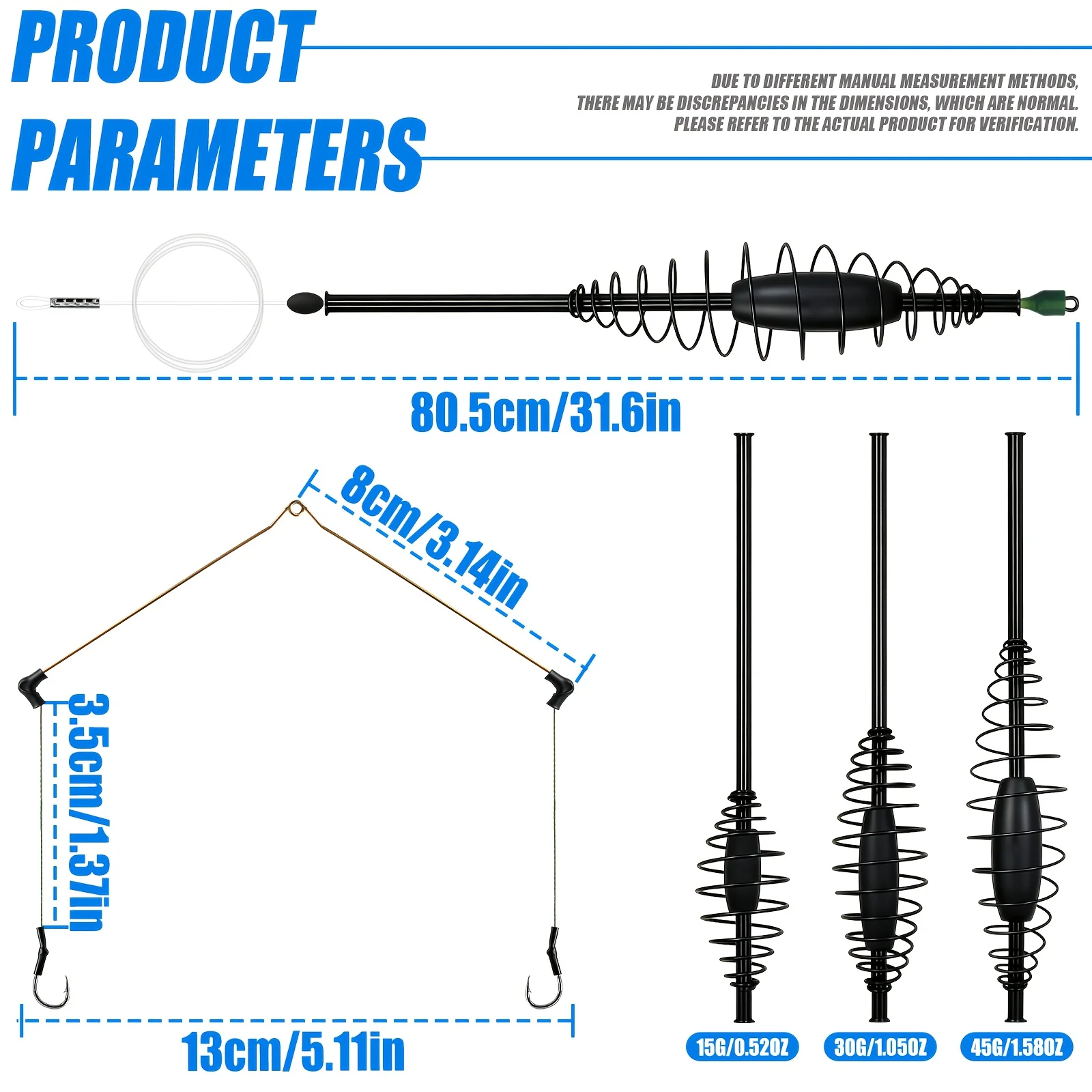 YOTO Carp Fishing Feeder Cage Rig Pre-tied Double Hook Bait Spring with Built-in Weight Tackle view 2