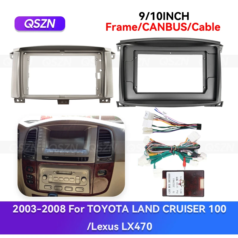 

QSZN 2003-2008 для TOYOTA LAND CRUISER 100/Lexus LX470 автомобильный радиоприемник Android MP5 плеер рамка 2 Din панель стерео приборная панель