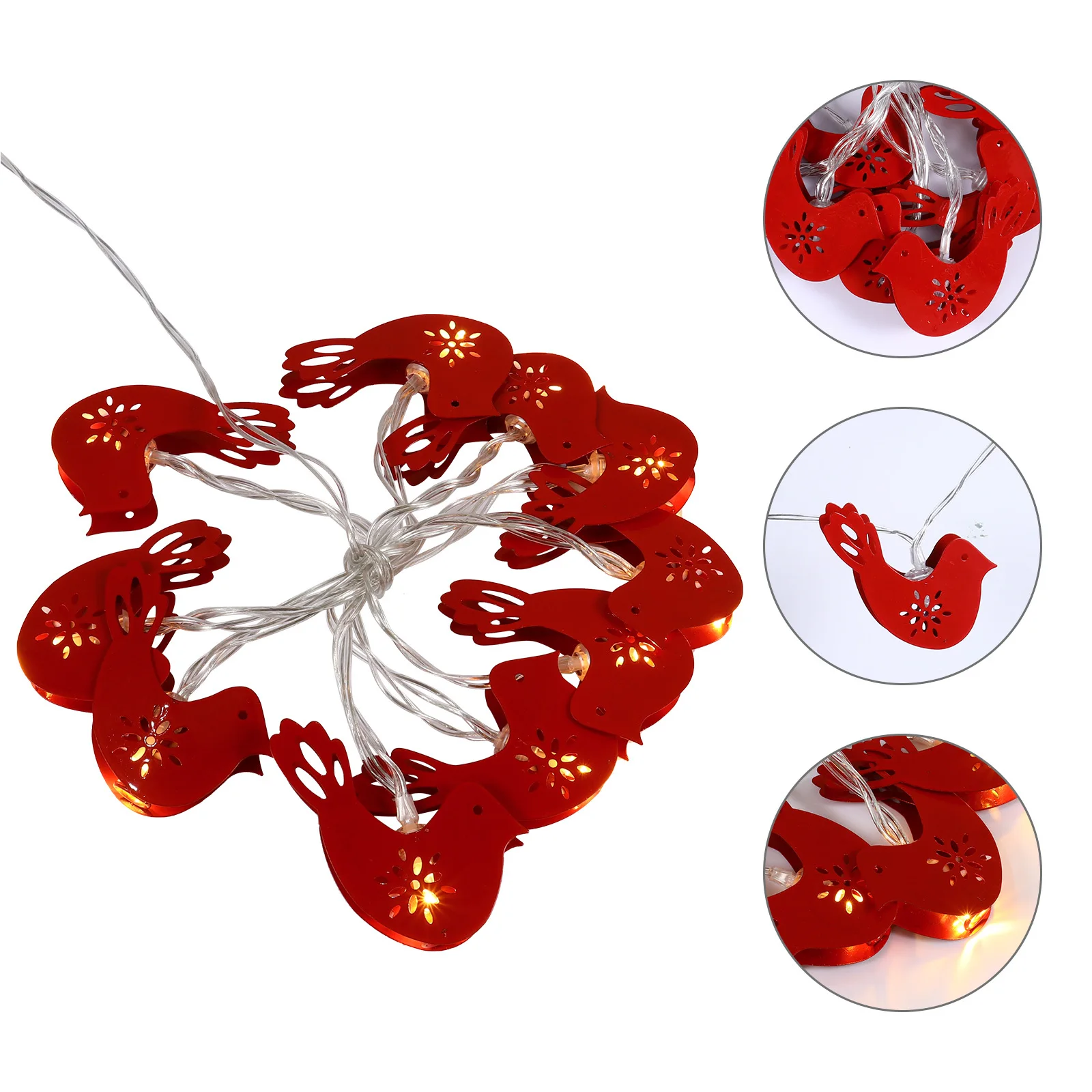 

Wrought Iron Red Bird LED Light String Wedding Decorative Scene Layout 1Set Creative Bird Shape Design Romantic Atmosphere Party