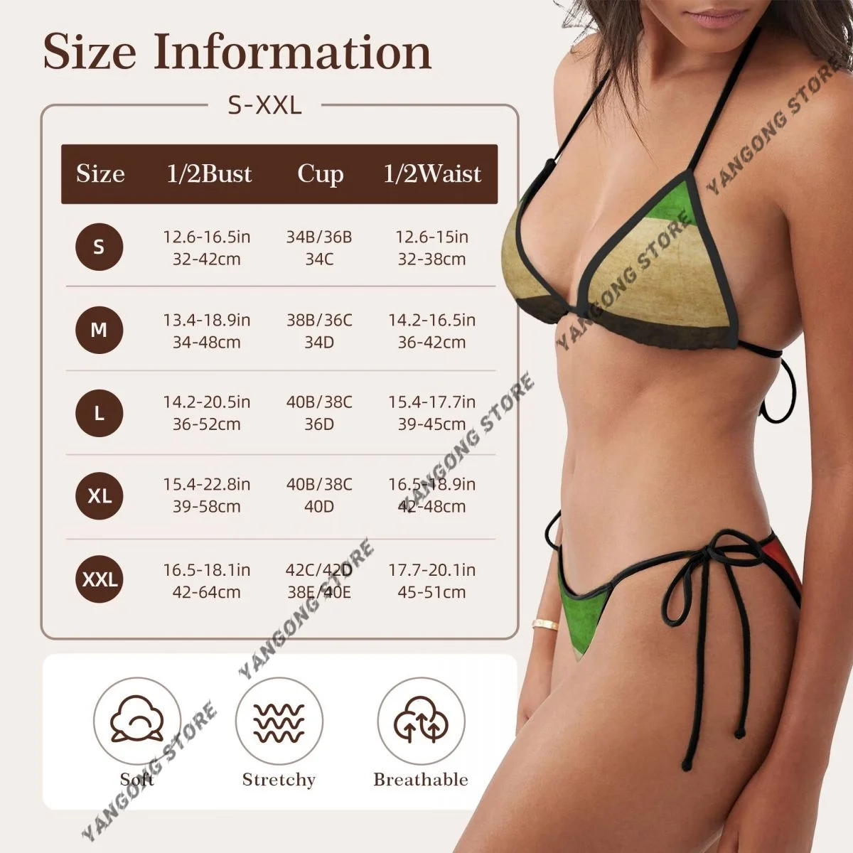 ผู้หญิงสองชิ้นชุดว่ายน้ําเอมิเรตส์ธงลายชุดว่ายน้ําสตรีชุดบิกินี่เซ็กซี่บิกินี่ต่ําเอว Bathsuit