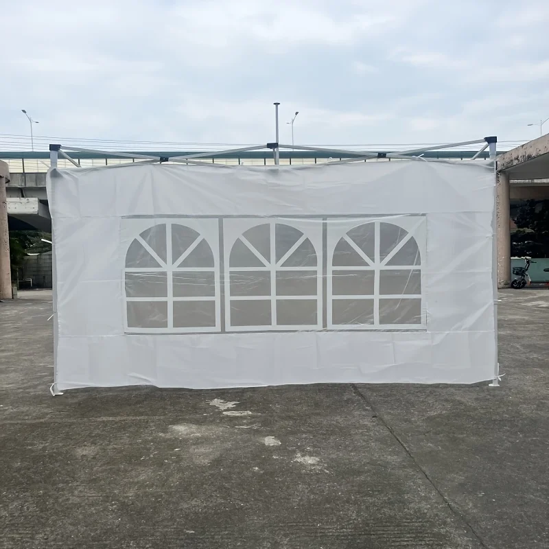 1 Piece of White Thickened Four-Legged Tent with Window-Style Side Panels, Windproof Side Barriers, Suitable for Outdoor Events, Stall Setups, and Gatherings, but the Side Panels Do Not Have Steel Supports.