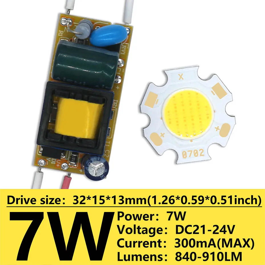 1Set High Power 3W 5W 7W 10W COB Bridgelux LED Integrierte Lampe Chip mit LED Netzteil Treiber Für LED Flutlicht Spot Licht – Detail 4