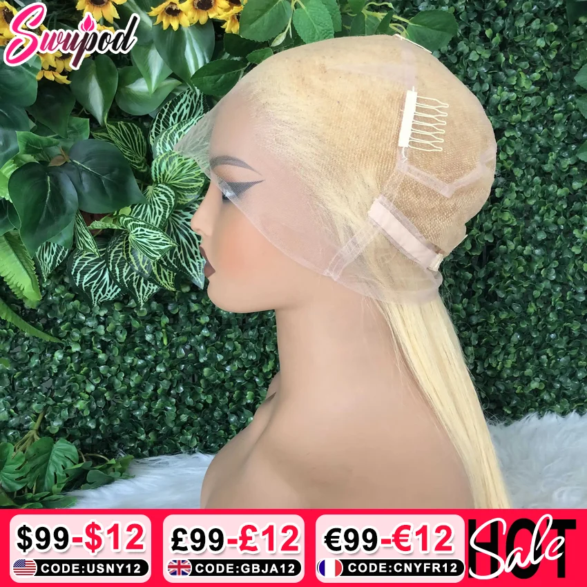 Bone Straight 613 honey blonde Hd full Lace Frontal Human Hair Wigs Brazilian 13x6 200 Density Wig cheap wigs on sale clearance