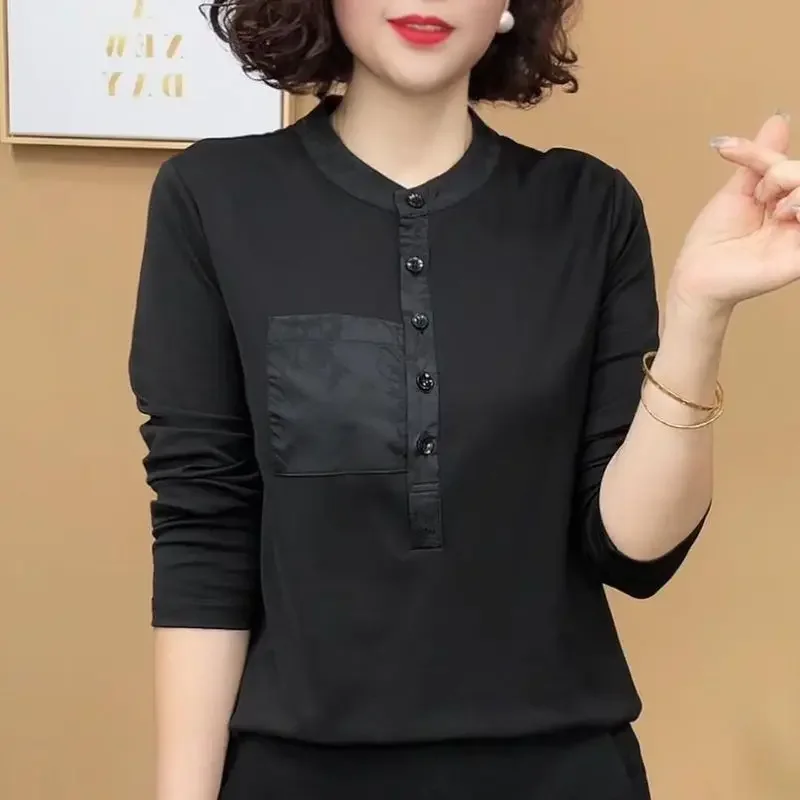 Base Versatile and Short Shirts for Women Spring and Autumn Fashionable Long-sleeved