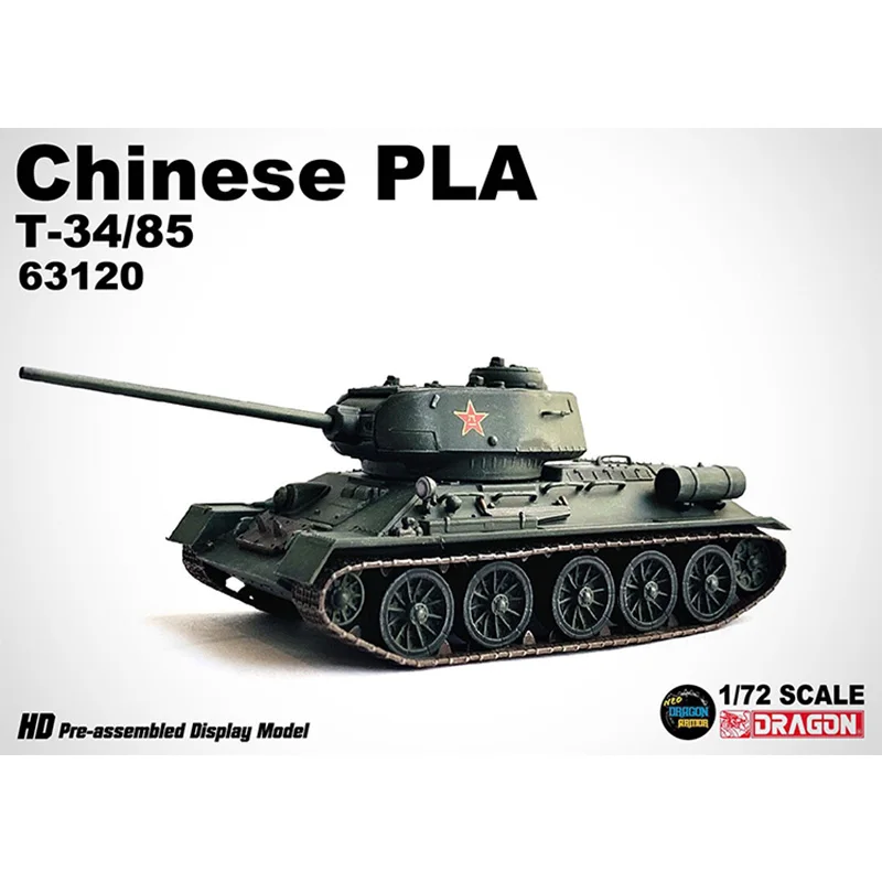 

New 1/72 Dragon T-34/85 Chinese Tank Vehicle Model PLA NO.63120 Plastic Military Armor Collection Soldier Gifts In Stock