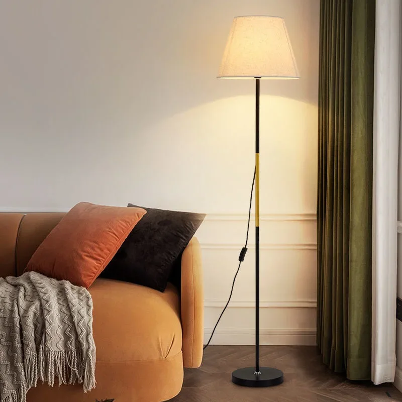 

Modern Led floor lamps Fabric lampshade Minimalist living room standing lamp Bedroom bedside lamp Indoor lighting fixtures