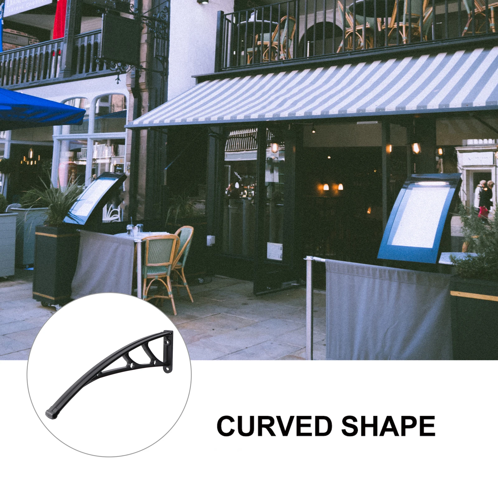 

Outdoor Awning Bracket Durable Plastic Cover for Awnings Sunshade Rain Overhang Oval Holes Easy Install Curved Shape