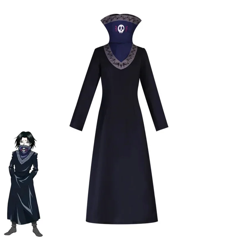 Anime ×Hunter Feitan Potoo Cosplay Costume Phantom Troupe Black Stand-up Collar Robe Coat Wig Man Woman Carnival Suit sf/1