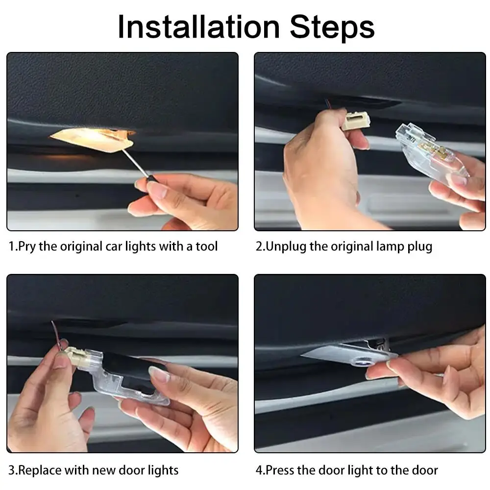 LED Car Door Logo Projector Ghost Shadow Welcome Light Accessories For Chrysler 200 300 300C Sebring Lancia Thema LX LD ST FR JR view 6