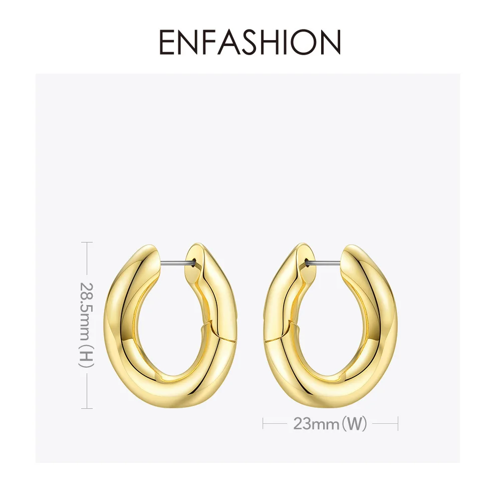 ENFASHION Punk Link Chain Hoop Earrings For Women Gold Color Small Circle Hoops Earings Fashion Jewelry Aros De Moda 2020 EC1044