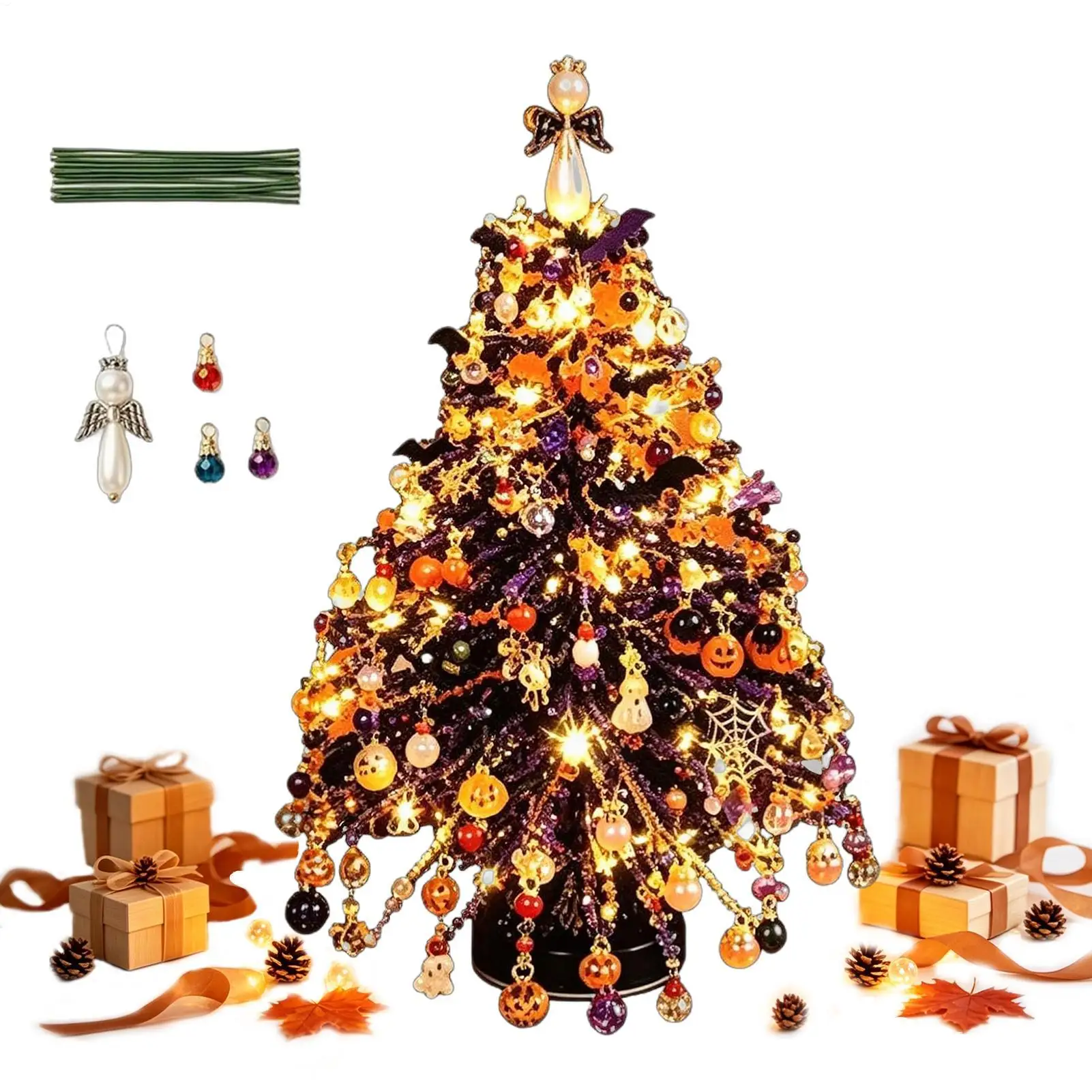 Handmade Christmas Tree DIY Beading Set, Autumn and Winter Theme Decoration Gifts, Non-finished Products Need To Be Made By Hand