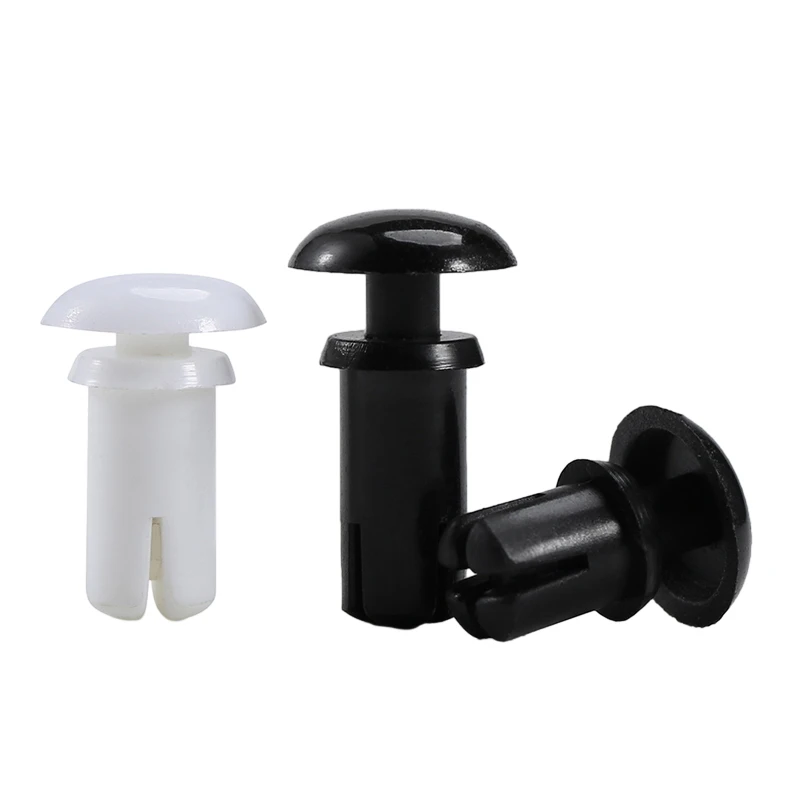 50pcs 2mm 2.6mm 3mm 3.5mm 4mm 5mm 6mm White Black R Type Nylon Plastic Press Rivet Screw Expansion Tube Anchor Plug for PC Board