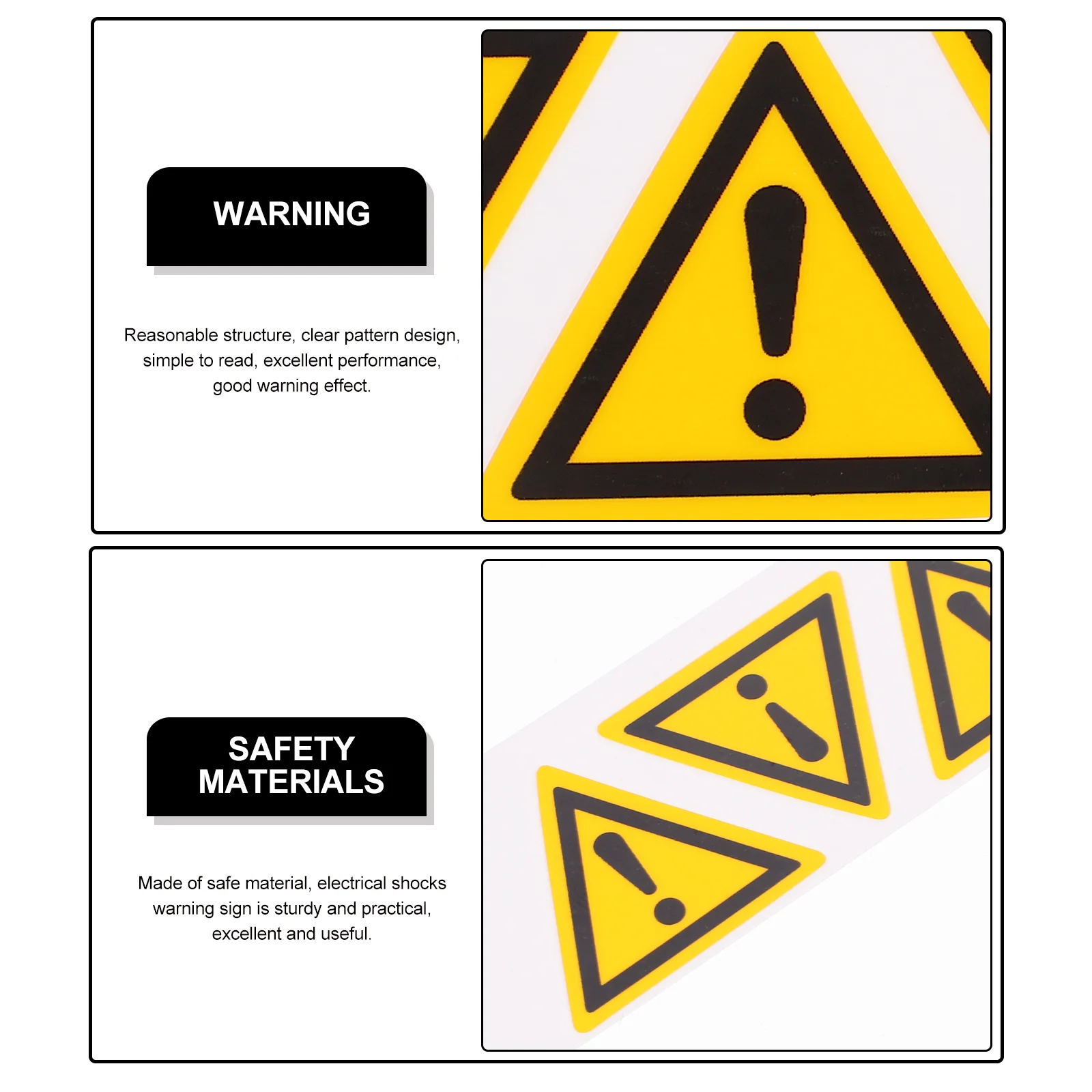 5 Pcs Danger Exclamation Mark Triangle Warning Sticker Caution Sign Car Stickers Signs Adhesive