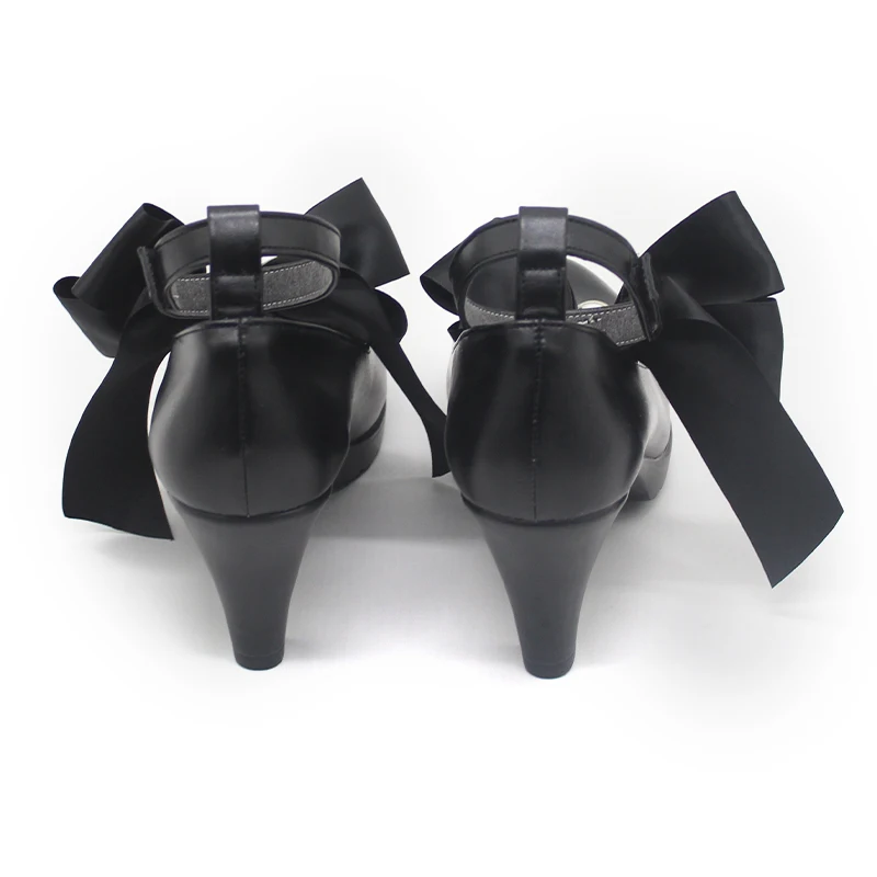 لعبة الأزرق الأرشيف Iochi Mari تأثيري أحذية الكبار للجنسين جلدية عالية الكعب أحذية سوداء زي الهالوين الدعائم الملحقات