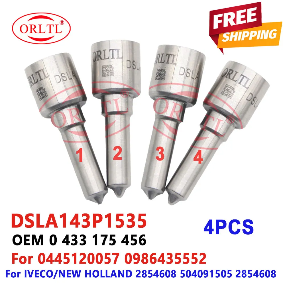 DSLA143P1535 0433175456 Fuel Injector Nozzle Tip DSLA 143P1535 Atomizer for New Holland W190B W170B D150B 6.7 0 445 120 057 4PCS