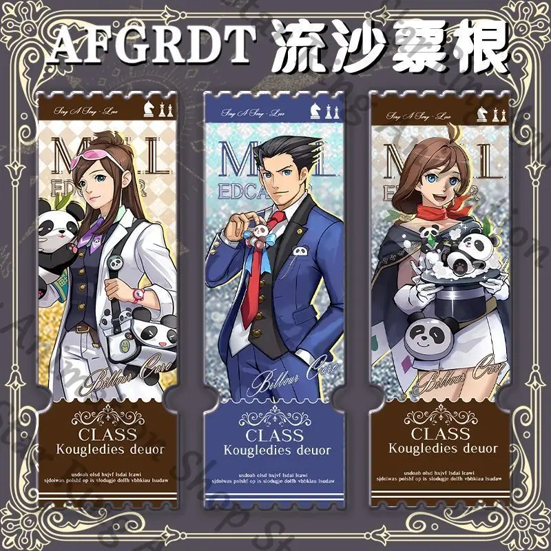

Ace Attorney Phoenix Wright Miles Edgeworth Anime Acrylic Drift Sand Ticket Stub Quicksand Cospaly Collect Cartoon Gift
