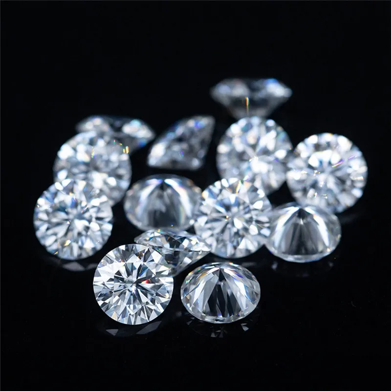 Super White Round Moissanite Stone 0.1-12.0ct D Color VVS1 Moissanita Lab Diamonds Positive Pass Tester with GRA Certificate