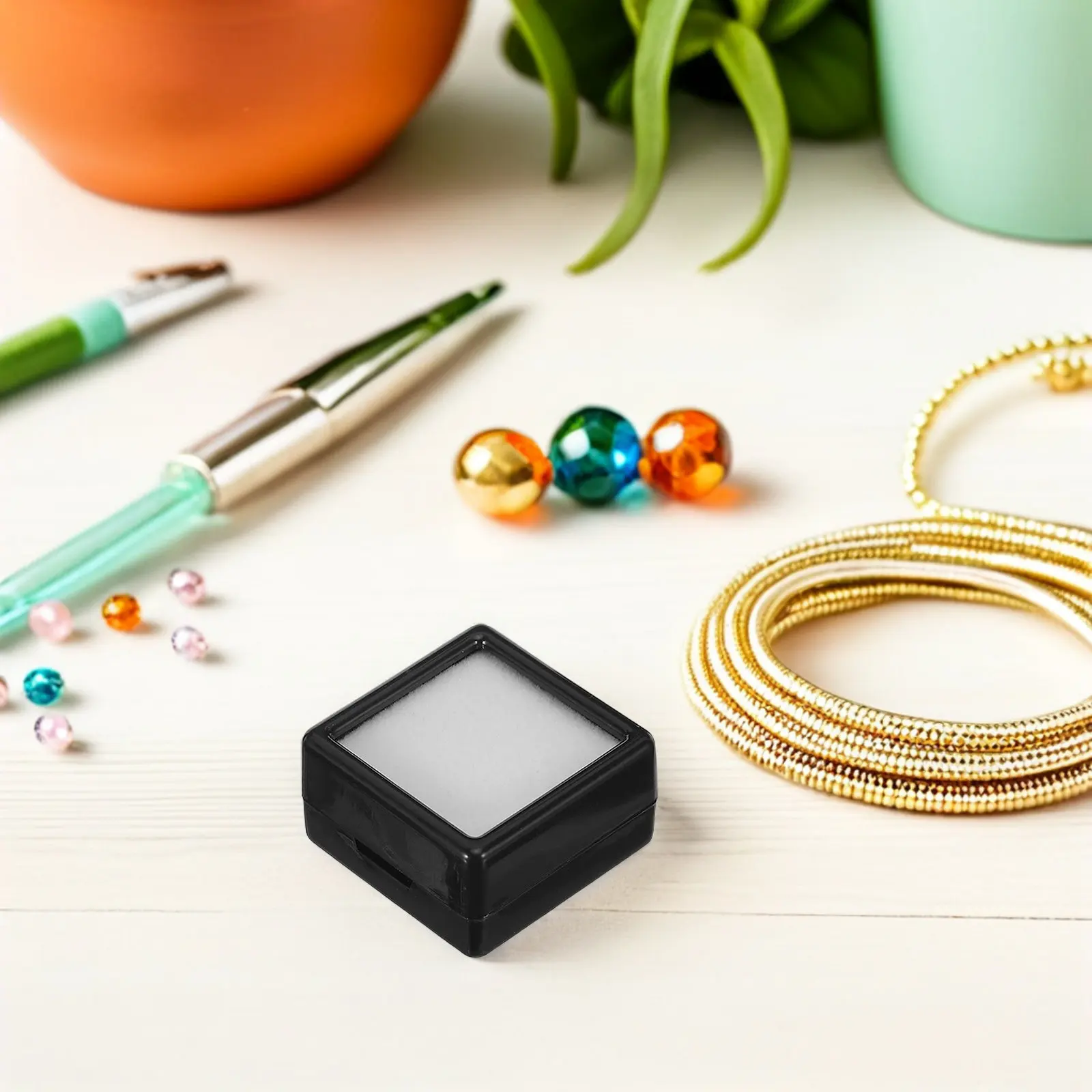 

20Pcs Jewelry Display Box Clear Lid Acrylic Square Gems Storage Case Mini Showcase for Gemstone Crystal Packing Container