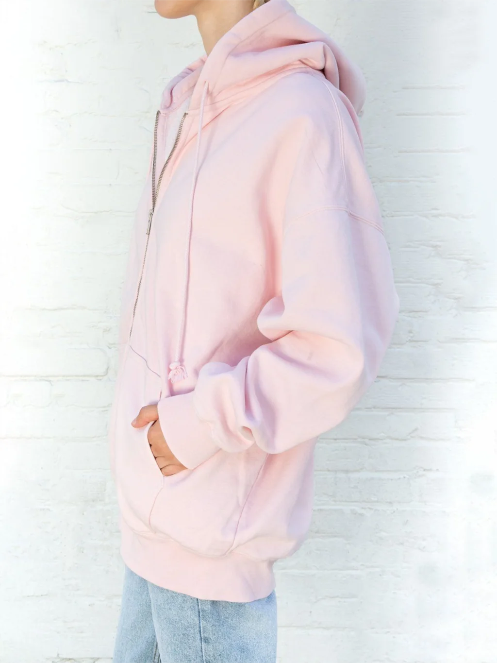 Sweet Pink Oversized Hoodie Autumn Long Sleeve Hooded Zip-up Cotton Sweatshirt Casual Preppy Style Hoodies Cute Top For Woman