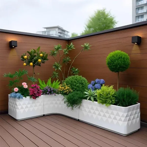 *Customization flower pot planter  Fiberglass flower pot Outdoor indoor Decorative Flower Garden Planting Pot