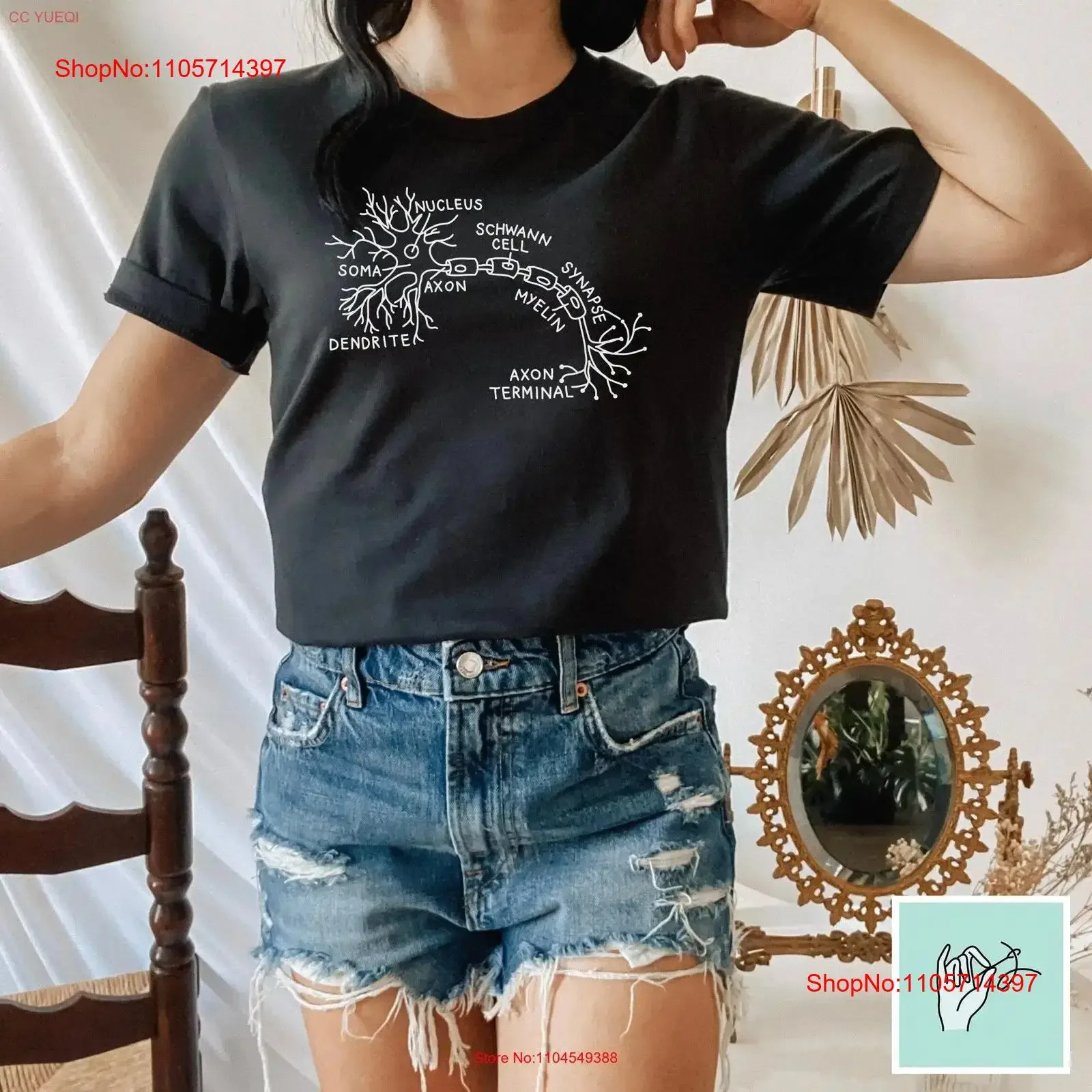 Neuron Anatomy T Shirt Medical Student Neurology Neurologist Nervous System Neurosurgeon Nerve vintage Washed Stretched Casual