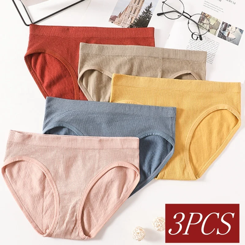 

3Pcs/Set Seamless Panties Women Briefs Low Rise Bikini Panty Sexy Female Full Coverage Underwear Underpants Lingerie Panty