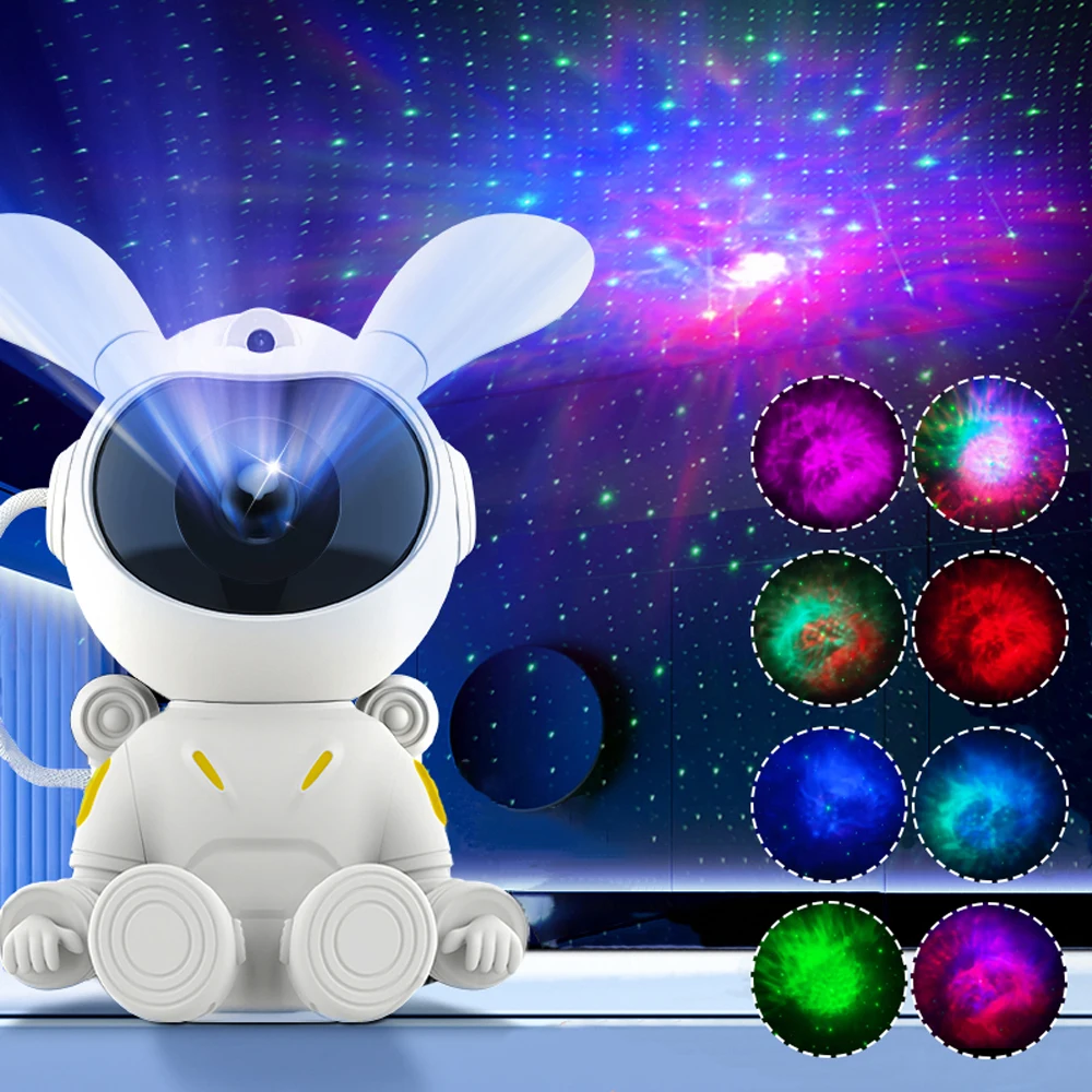 

Bluetooth Astronaut Rabbit Galaxy Projector Lamp, Astronaut Starry Night Light Rotating Nebula Stars, Party Starry Night Light