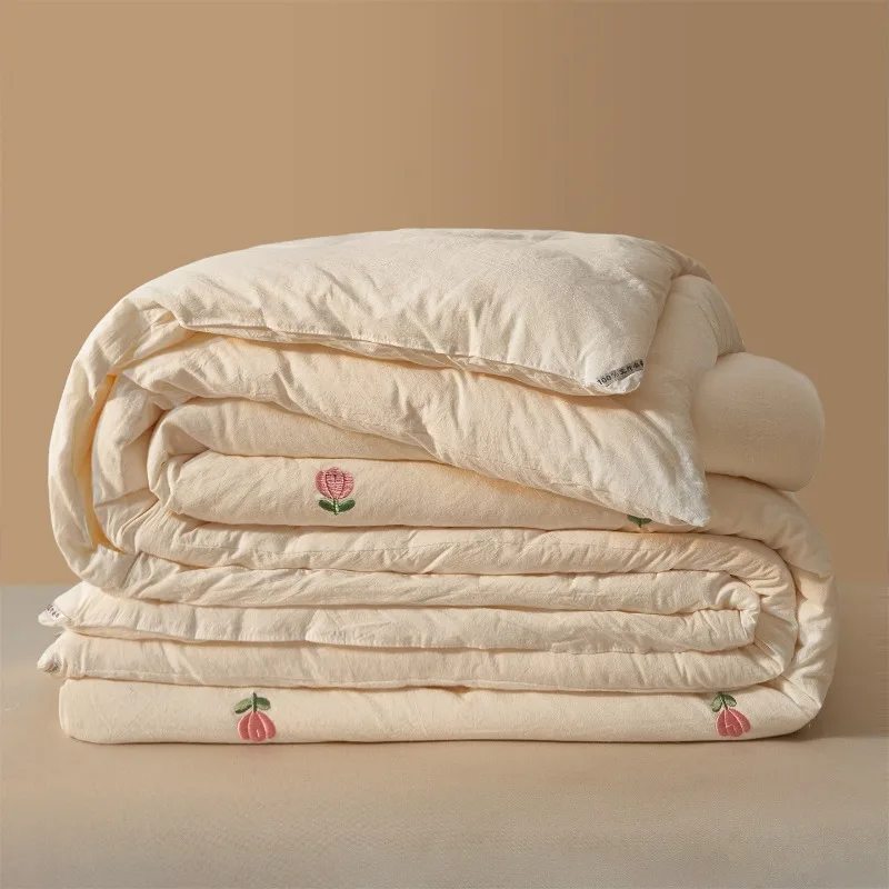 

Толстое всесезонное одеяло из 100% синьцзянского хлопка, гипоаллергенное, безопасное для младенцев, дышащее, летнее, размер Queen, для дома